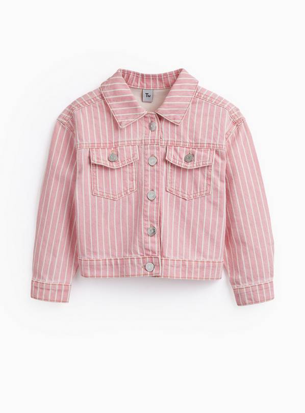 Pink Stripe Denim Jacket 9-10 years